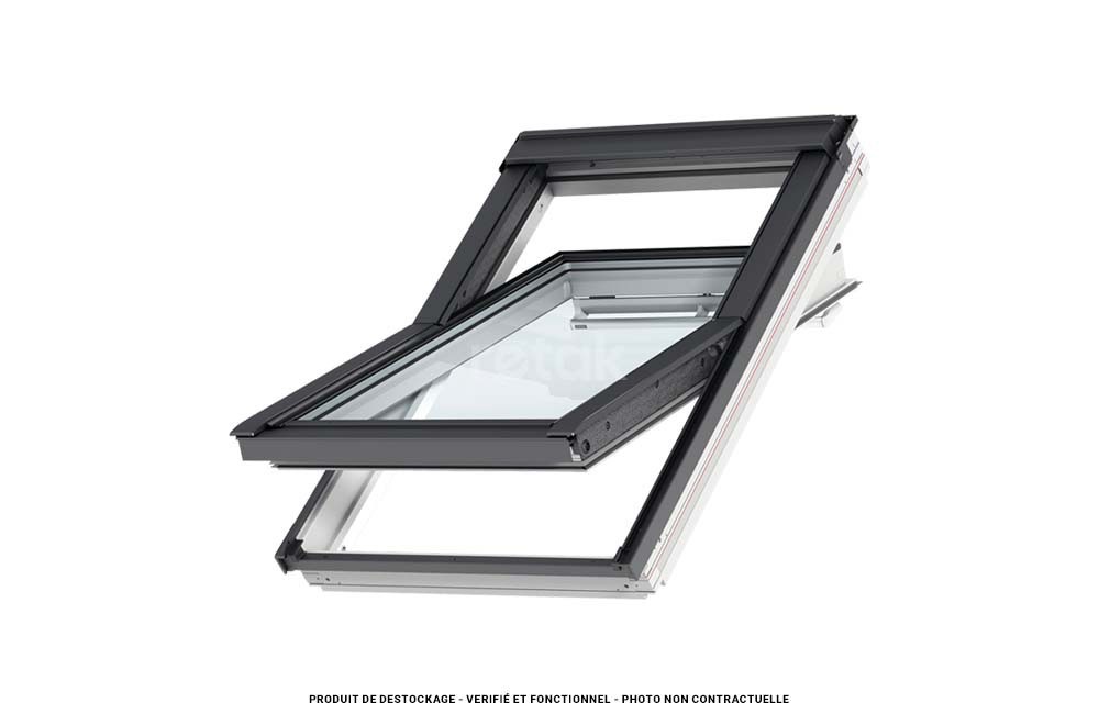 Fenêtre 134x140 VELUX - Rotation / Bois laqué blanc / Tout confort