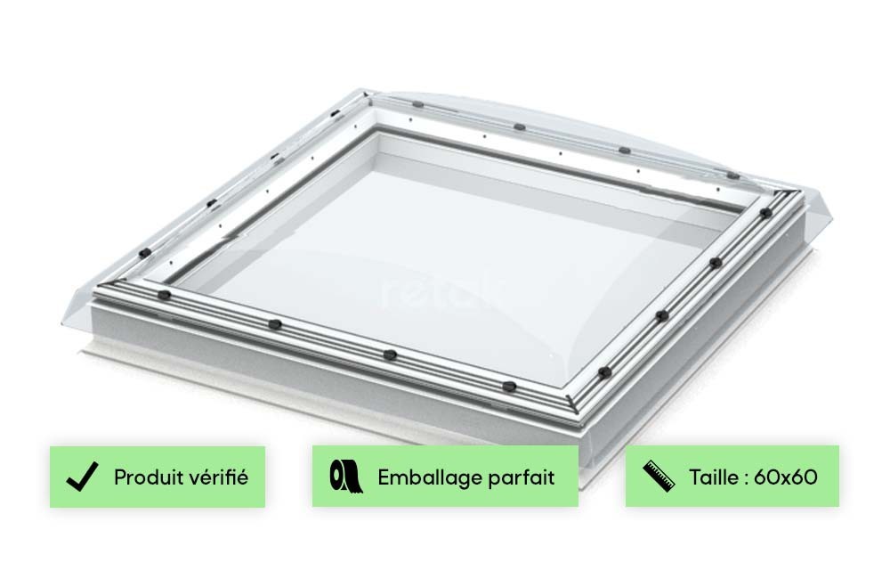 zoom Fenêtre toit plat fixe acrylique 60x60 VELUX