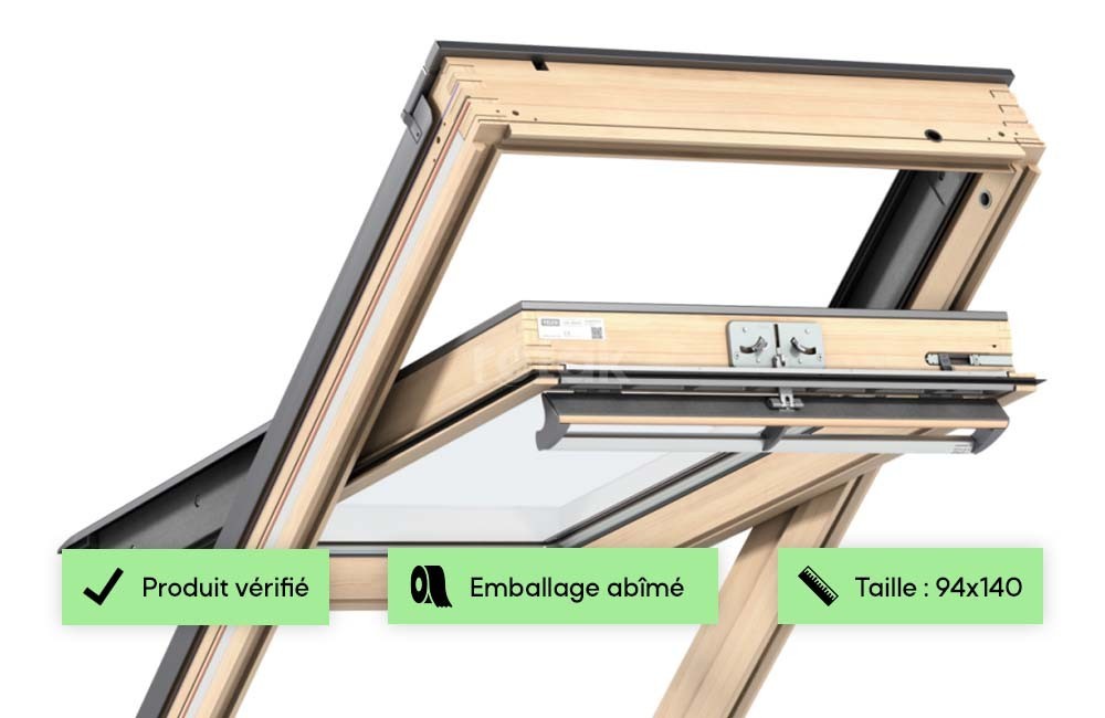 zoom Fenêtre rotation VELUX 94x140 - Confort / Bois vernis