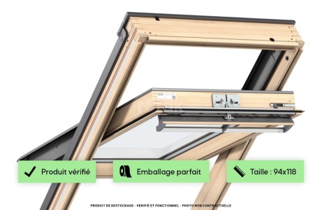 Fenêtre rotation VELUX 94x118 - Confort / Bois vernis 2