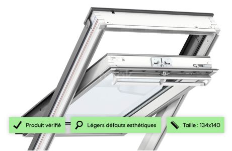 Fenêtre 134x140 VELUX - Rotation / Bois laqué blanc / Tout confort 2