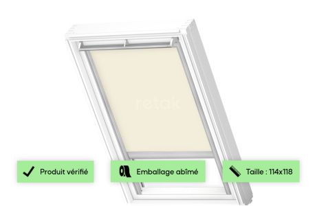 Store velux occultant motorisé filaire - VKI / VES / V21 - 114x118 - Beige 2