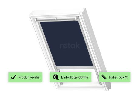 Store velux occultant motorisé solaire - V22 - 55x70 - Bleu foncé 2
