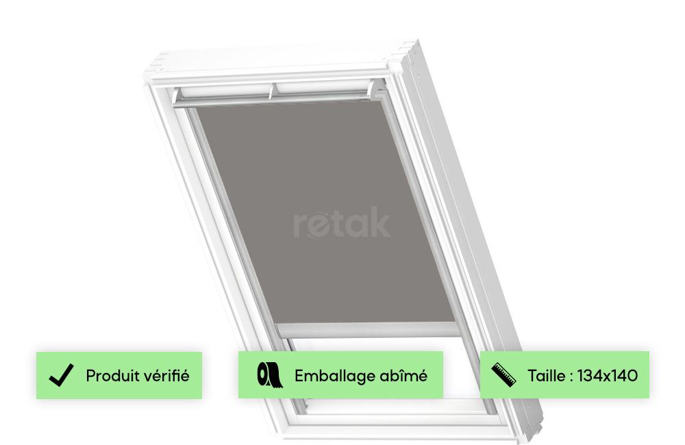 Store velux occultant motorisé solaire - V22 - 134x140 - Gris