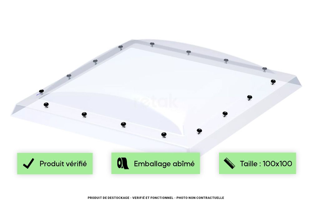 Zoom Protection acrylique transparente fenêtre toit plat 100x100