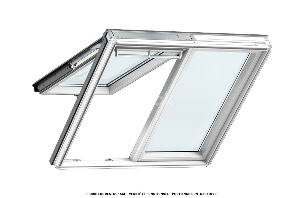 Verrière VELUX 151x118 - GPLS MMK06 - Projection / Confort / Bois laqué blanc