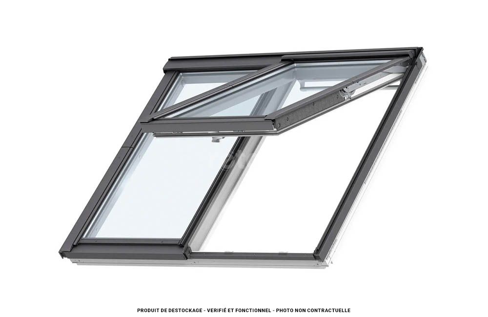 Verrière VELUX 151x118 - GPLS MMK06 - Projection / Confort / Bois laqué blanc