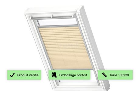 Store velux plissé beige FHL CK04 2
