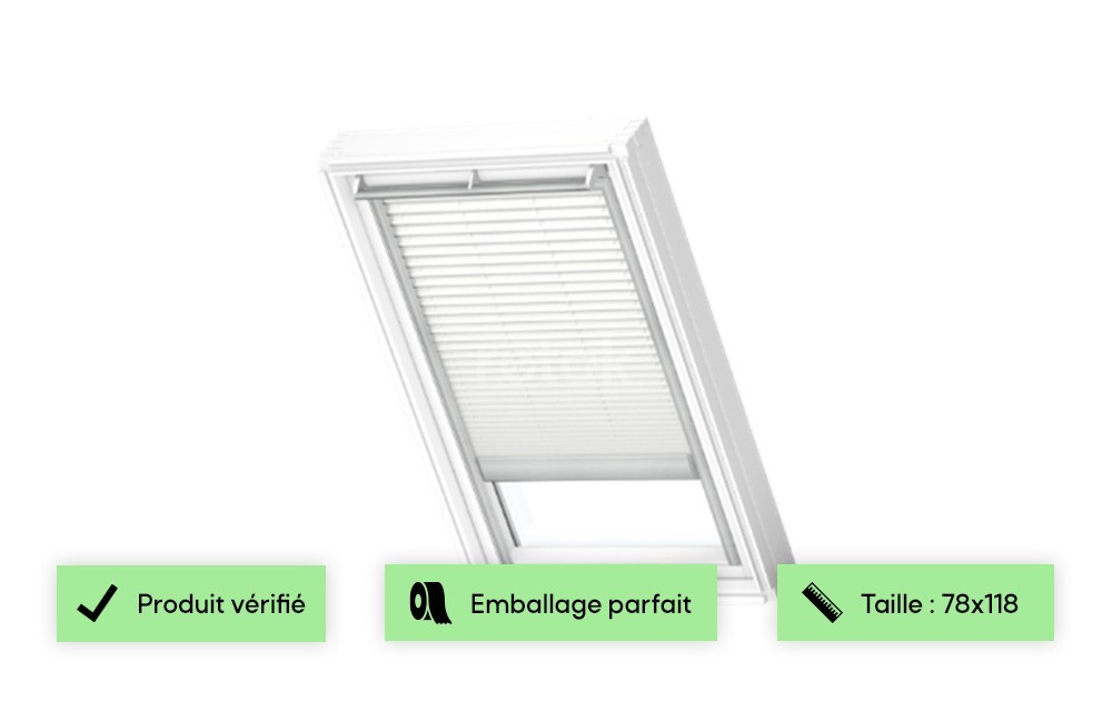 Store plissé motorisé filaire blanc - FML MK06 VELUX