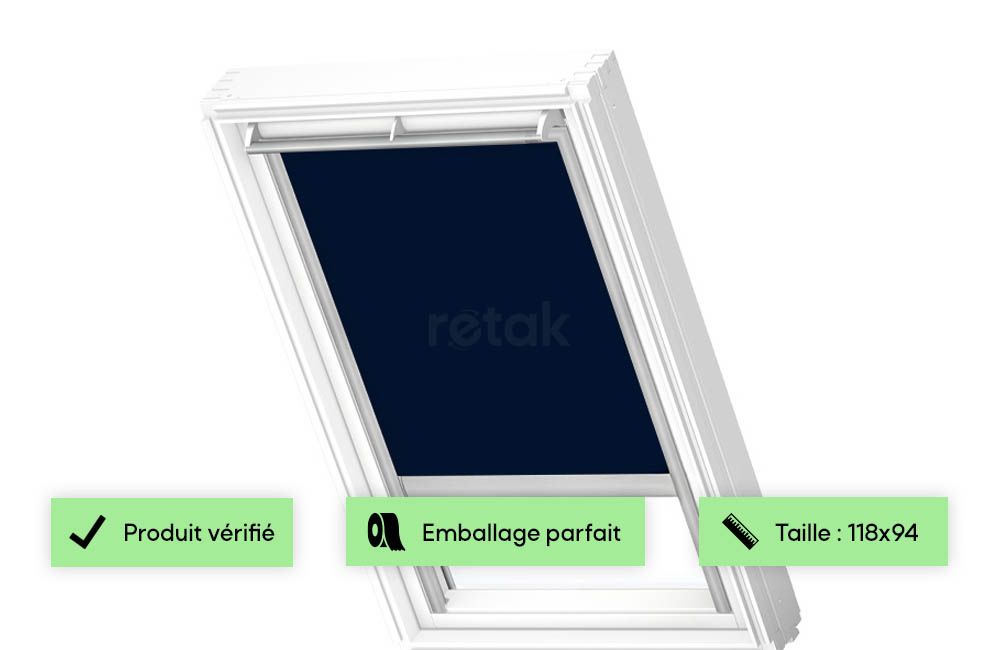 Store VELUX occultant motorisé filaire bleu foncé - DML PK06