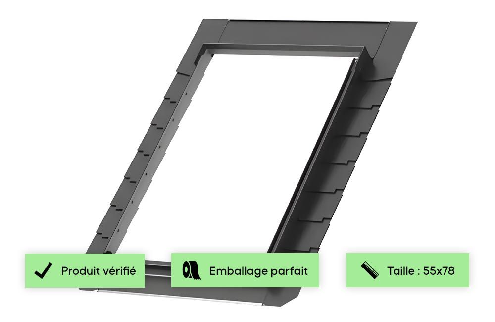 Raccord tuiles plates 55x78 VELUX - EDP C02 - Gris