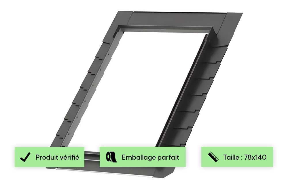 Raccord tuiles plates 78x140 VELUX - EDP M08 - Gris