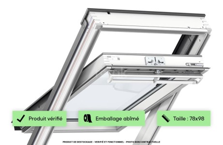 Fenêtre 78x98 VELUX - GGL MK04 - Rotation / Bois laqué blanc / Confort 2