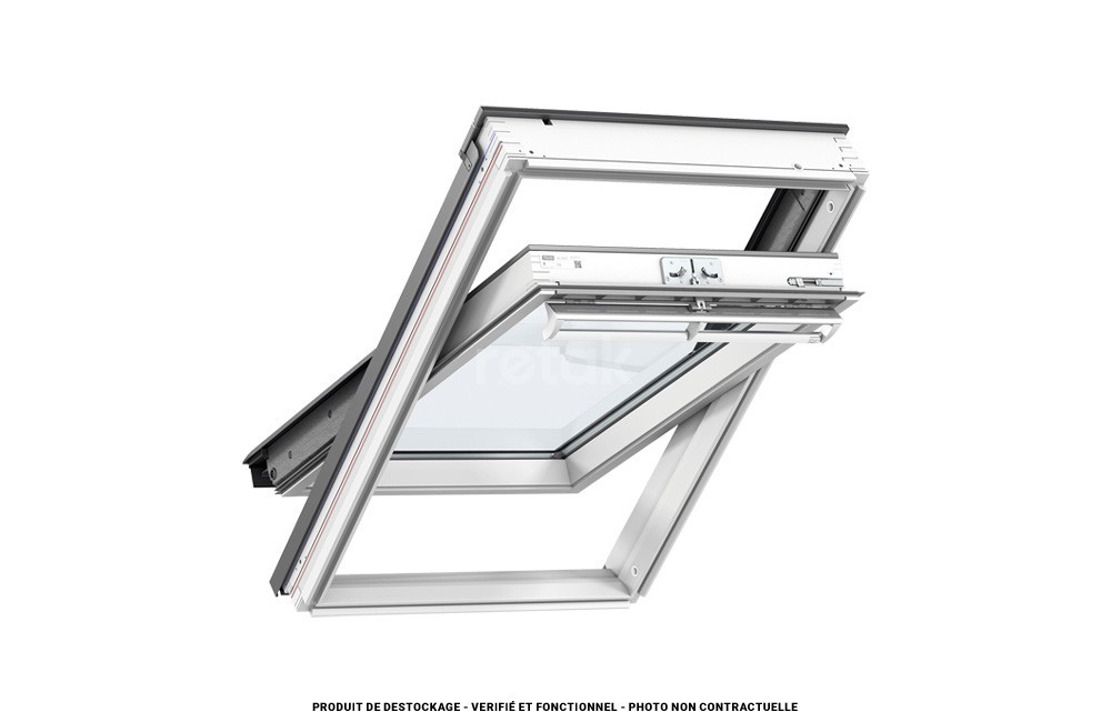 Fenêtre 78x98 VELUX - GGL MK04 - Rotation / Bois laqué blanc / Confort