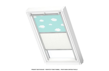 Store velux duo occultant et tamisant VKI / VES / V21 - 78x140 - Ciel bleu nuages