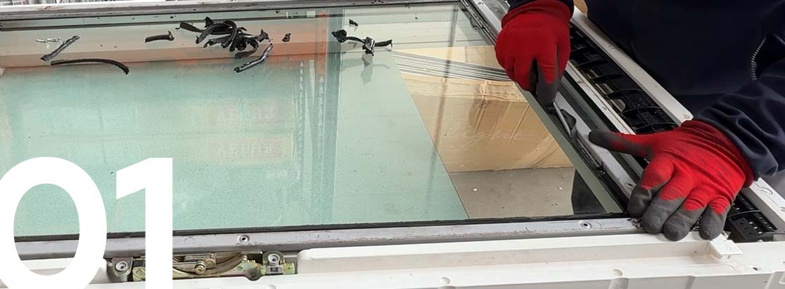 etape une, enlever le mastic