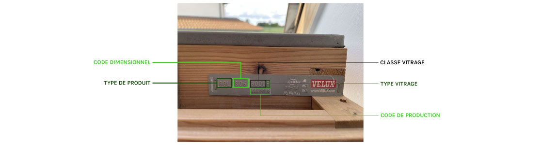 plaque référence velux